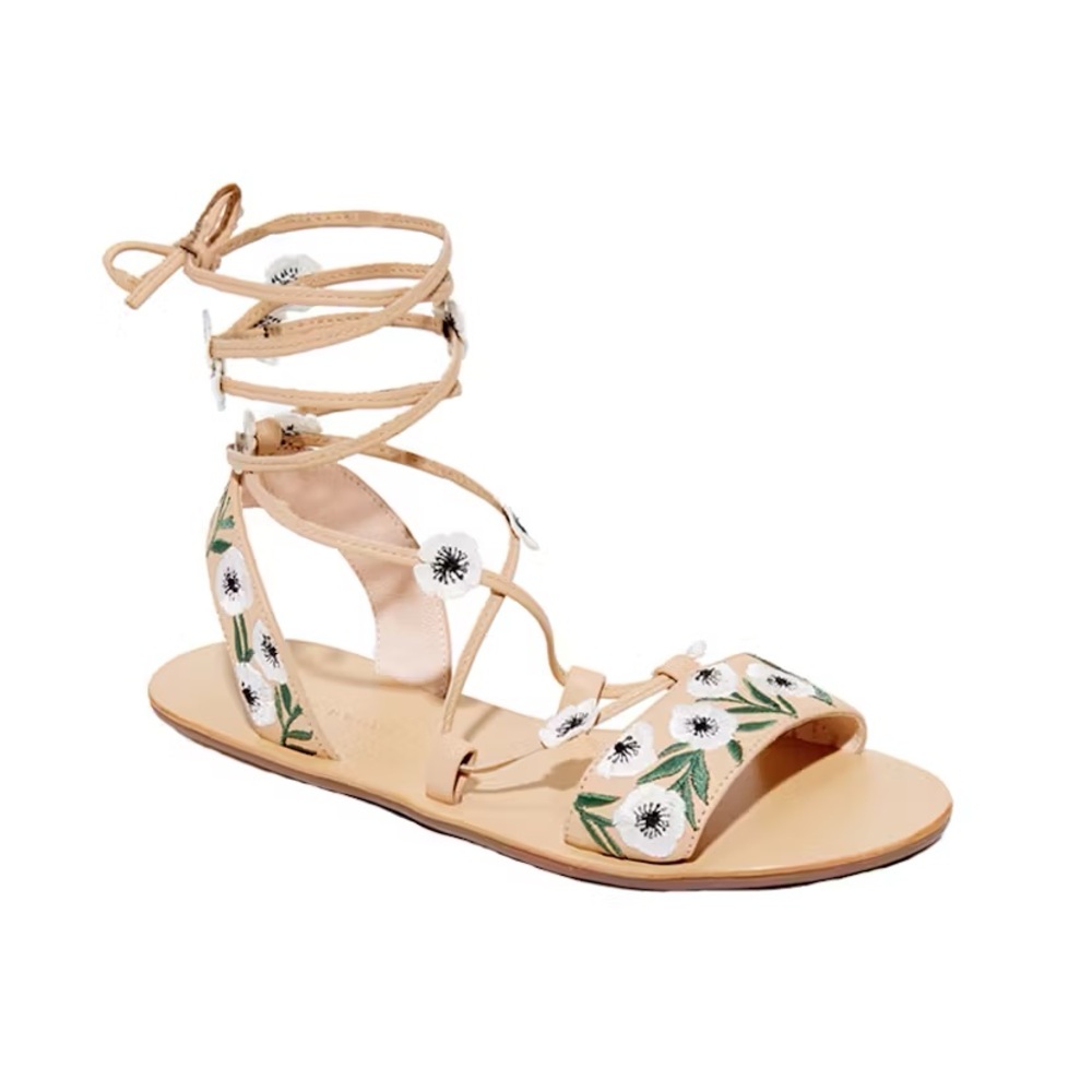 Loeffler Randall Fluera sandals - gladiator style floral lace up sandals